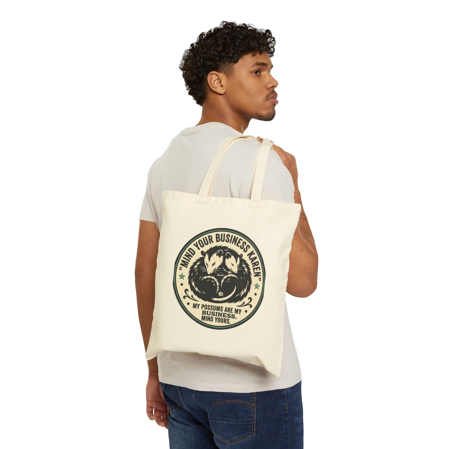 Mind Your Business, Karen" Possum Cotton Canvas Tote