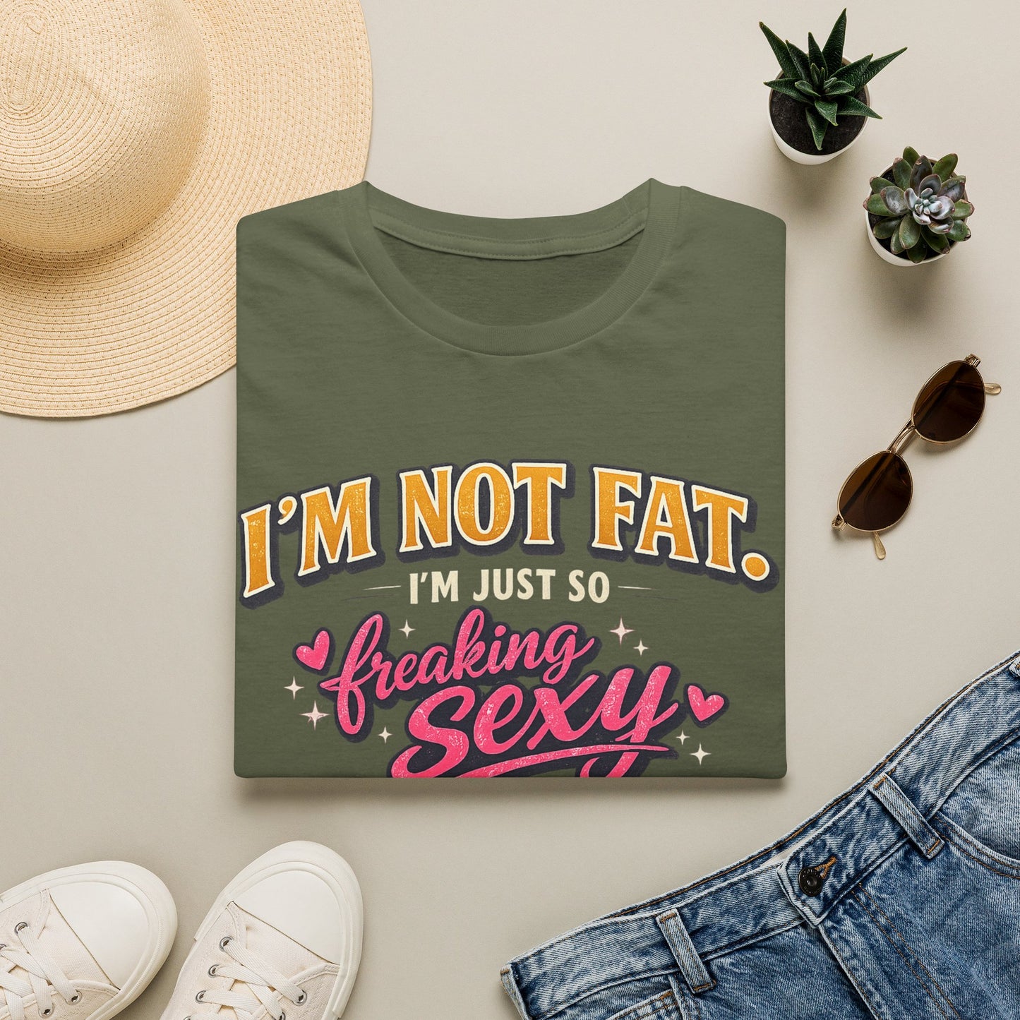I'm Not Fat Graphic T-Shirt