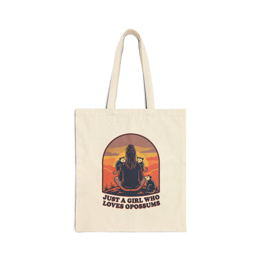 Just a Girl Who Loves Opossums Canvas Tote