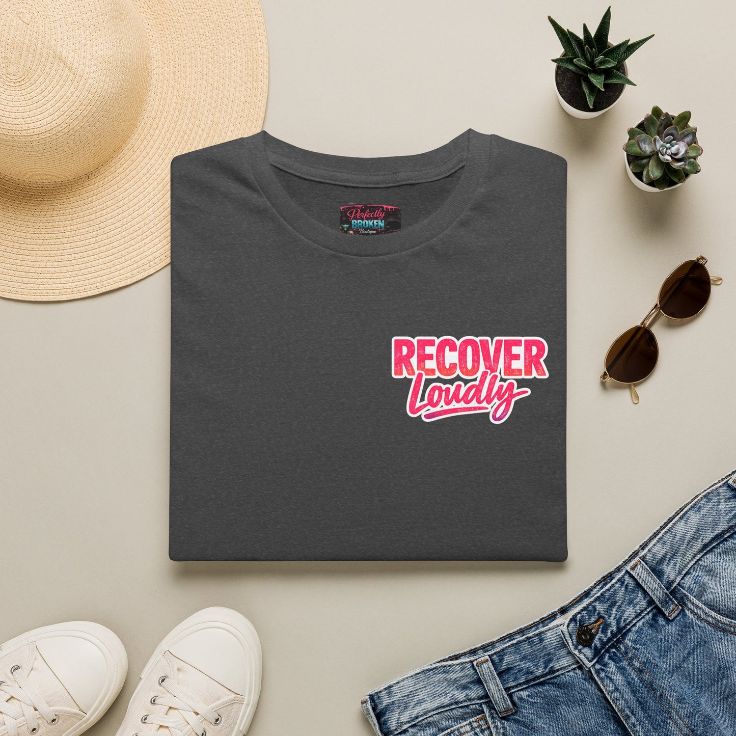 Recover Loudly Script T-Shirt
