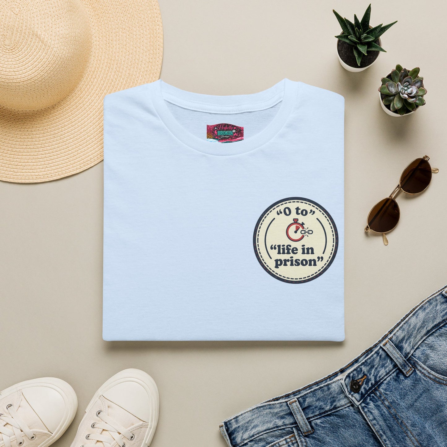 0 to Life in Prison Bicycle Patch Tee