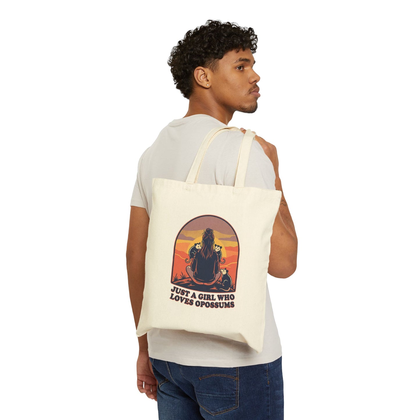 Just a Girl Who Loves Opossums Canvas Tote