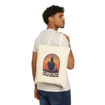 Just a Girl Who Loves Opossums Canvas Tote