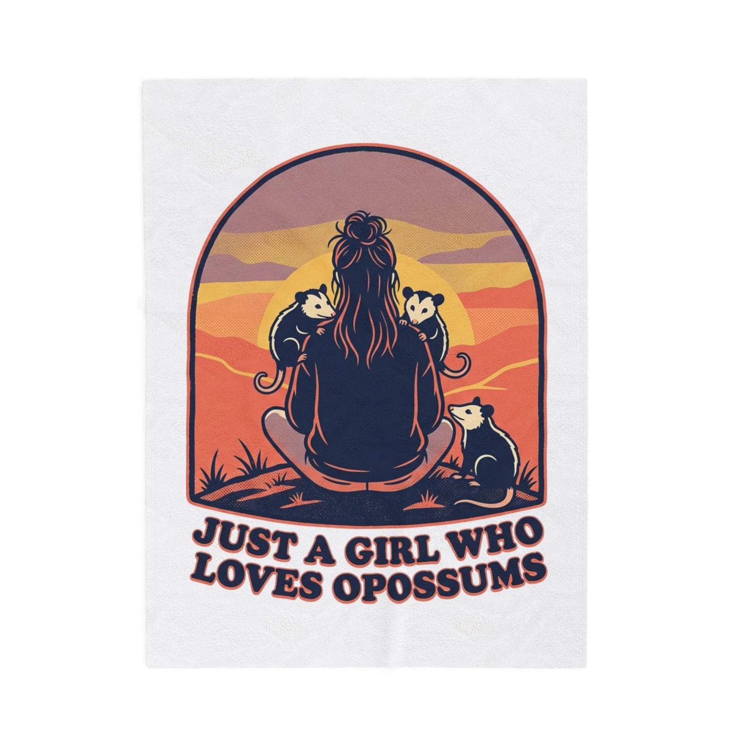 Just a Girl Who Loves Opossums Cozy Throw