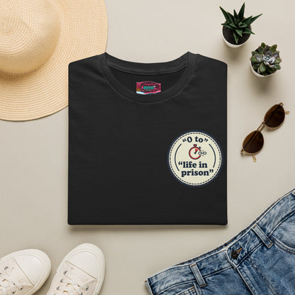 0 to Life in Prison Bicycle Patch Tee