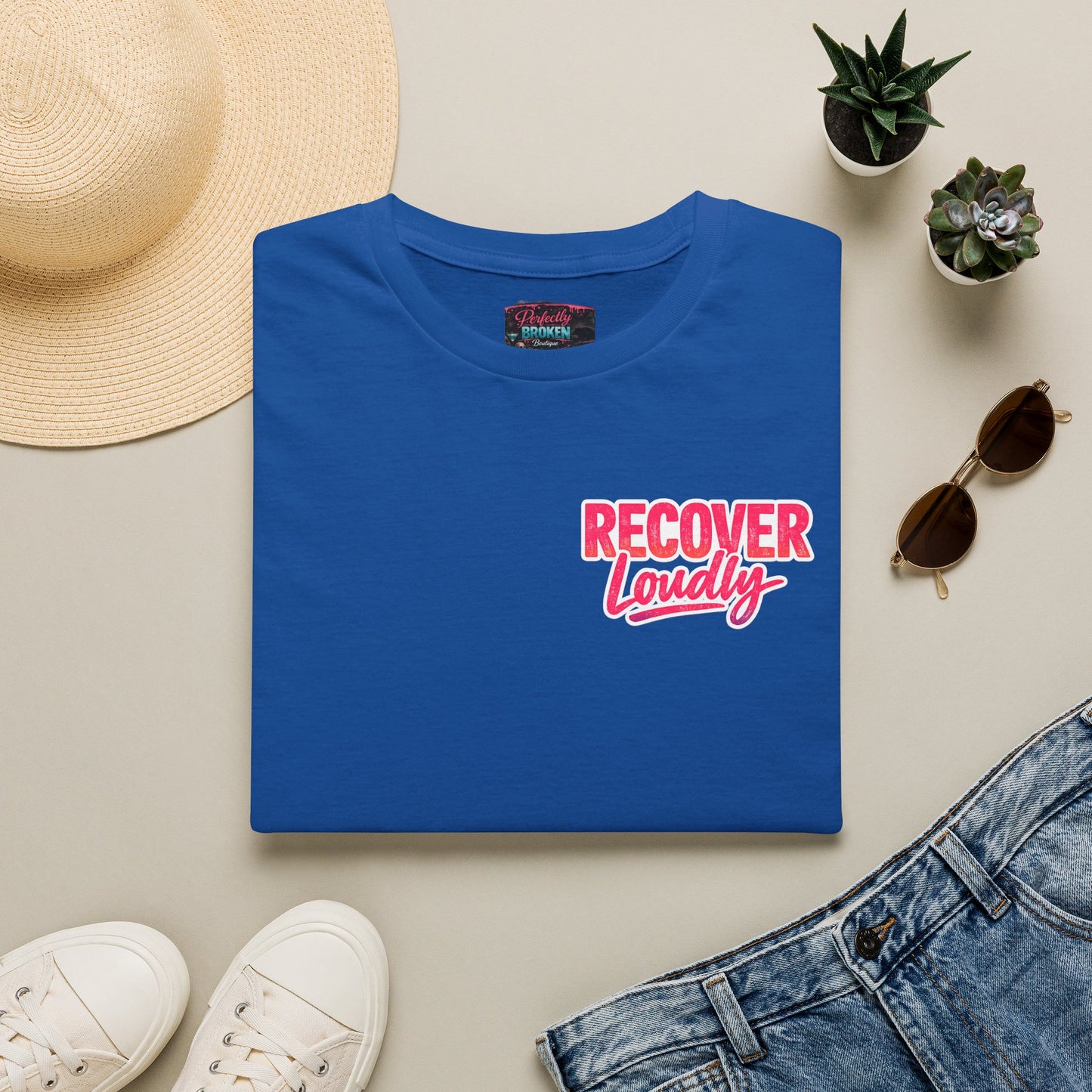 Recover Loudly Script T-Shirt