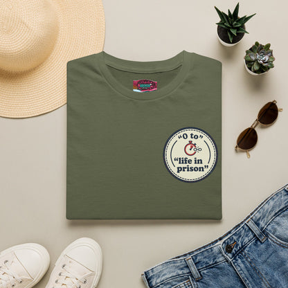 0 to Life in Prison Bicycle Patch Tee