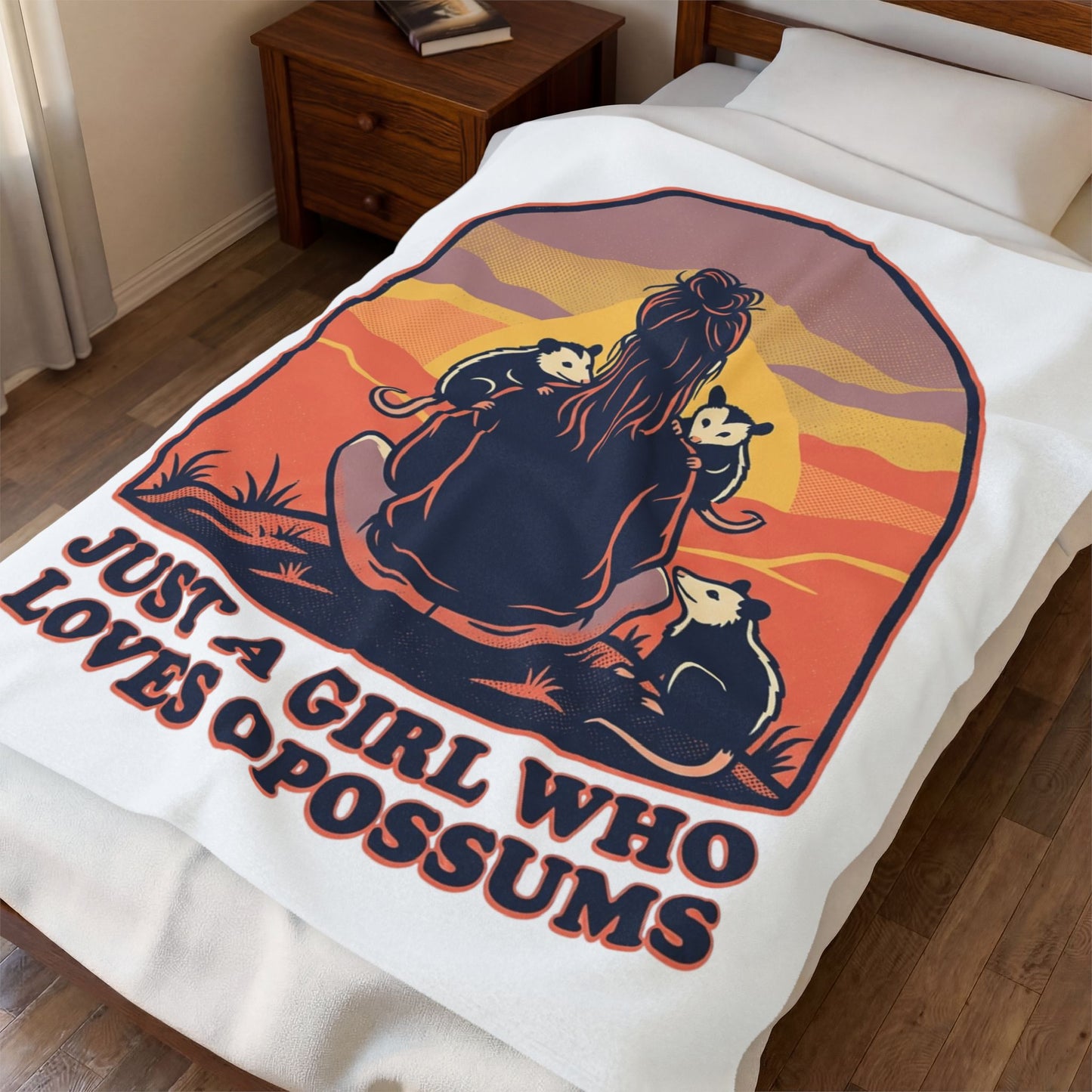 Just a Girl Who Loves Opossums Cozy Throw